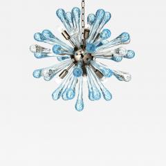  SimoEng Murano Glass Sputnik Chandelier With Light Blue and Transparent With Air Drops - 2828776