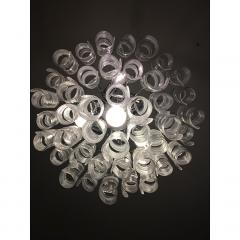  SimoEng Murano Glass Sputnik Chandelier With Swirling Italian Glass Clear and White - 4209144