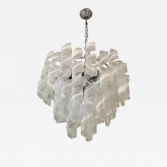  SimoEng Murano Glass Sputnik Chandelier With Swirling Italian Glass Clear and White - 4209854