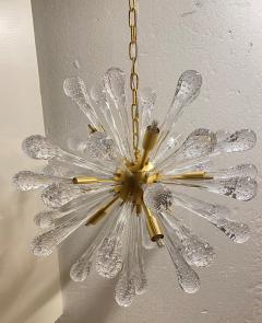  SimoEng Murano Glass Sputnik Chandelier With brushled frame and transparent drops - 2924128