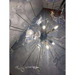  SimoEng Murano Glass Sputnik Chandelier in Gold 24 Karat and Clear Butterfly - 4209166