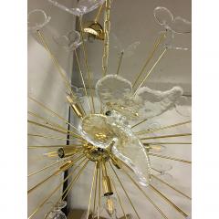  SimoEng Murano Glass Sputnik Chandelier in Gold 24 Karat and Clear Butterfly - 4209167