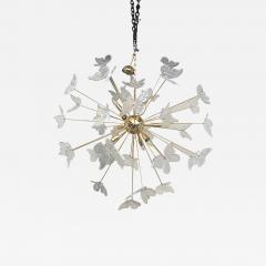  SimoEng Murano Glass Sputnik Chandelier in Gold 24 Karat and Clear Butterfly - 4209857