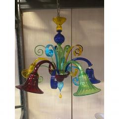  SimoEng Murano Multicolors Glass Chandelier Random Colors 5 Arms - 4209295