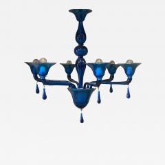  SimoEng Murano Style Glass Chandelier in Blue Lattimo Color - 4209889