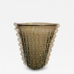  SimoEng Murano Style Glass Gray Vase With Gold and Bubble Air - 4031426