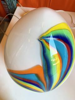  SimoEng Murano Style Glass Multicolored Reeds White Egg Lamp - 2830870