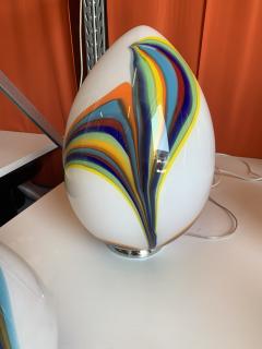  SimoEng Murano Style Glass Multicolored Reeds White Egg Lamp - 2830873