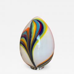  SimoEng Murano Style Glass Multicolored Reeds White Egg Lamp - 2833219