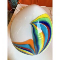  SimoEng Murano Style Glass Multicolored Reeds White Egg Lamp - 3530528