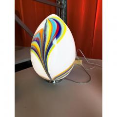 SimoEng Murano Style Glass Multicolored Reeds White Egg Lamp - 3530532