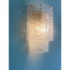  SimoEng Pair of Contemporary Hammered Strips Listelli Murano Glass Gold Wall Sconces - 3711564