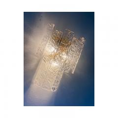  SimoEng Pair of Contemporary Hammered Strips Listelli Murano Glass Wall Sconces - 3233314