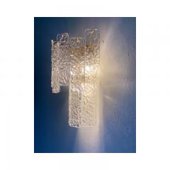  SimoEng Pair of Contemporary Hammered Strips Listelli Murano Glass Wall Sconces - 3233315