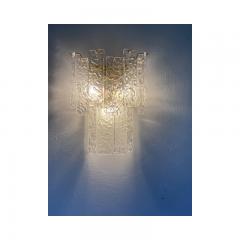  SimoEng Pair of Contemporary Hammered Strips Listelli Murano Glass Wall Sconces - 3233316