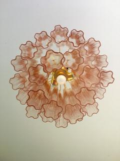 SimoEng Pink Murano Glass Style Tronchi Venini Chandelier - 2827612