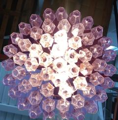  SimoEng Poliedro Murano Glass Pink Chandelier With Gold Metal Frame - 2827497