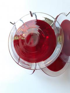  SimoEng Red Murano Glass Disc Wall Light Sconce - 2827511