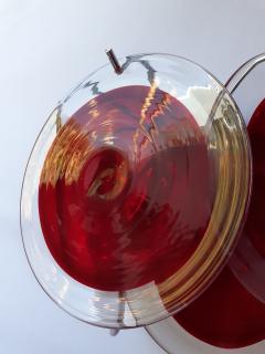  SimoEng Red Murano Glass Disc Wall Light Sconce - 2827516