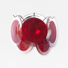  SimoEng Red Murano Glass Disc Wall Light Sconce - 2839683
