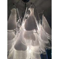  SimoEng Rondine White and Transparent Murano Glass Chrome Frame Sputnik Chandelier - 3646041