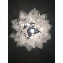  SimoEng Rondine White and Transparent Murano Glass Chrome Frame Sputnik Chandelier - 3646043