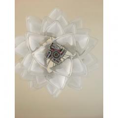  SimoEng Rondine White and Transparent Murano Glass Chrome Frame Sputnik Chandelier - 3646046