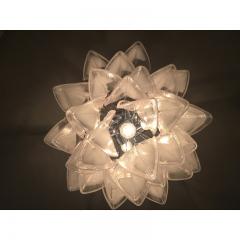  SimoEng Rondine White and Transparent Murano Glass Chrome Frame Sputnik Chandelier - 3646047