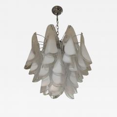  SimoEng Rondine White and Transparent Murano Glass Chrome Frame Sputnik Chandelier - 3647621