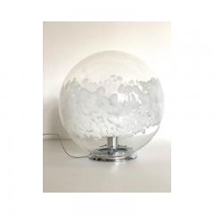  SimoEng Scenographic Murano White Murano Glass Table Lamp in 70s Style - 3233405