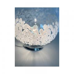  SimoEng Scenographic Murano White Murano Glass Table Lamp in 70s Style - 3233406