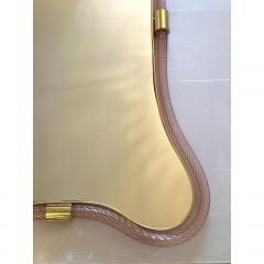  SimoEng Scenographic Pink and Gold Mirror With Torchon Murano Style Glass - 4029943