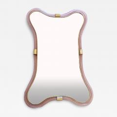  SimoEng Scenographic Pink and Gold Mirror With Torchon Murano Style Glass - 4031122