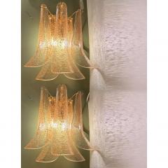  SimoEng Set of 2 Clear Gold Petali Murano Glass Wall Sconces in Vintage Style - 4209000
