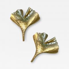  SimoEng Set of 2 Contemporary Italian Brass Leaf Wall Sconce by Simoeng - 3532317