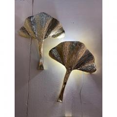 SimoEng Set of 2 Contemporary Italian Brass Leaf Wall Sconce by Simoeng - 3622035