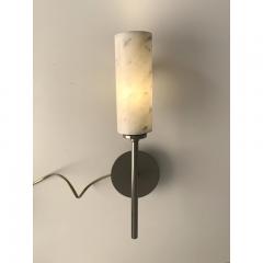  SimoEng Set of Two Contemporary Black Nickel Carrara Marble Wall Sconces - 3645929