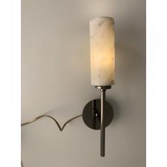  SimoEng Set of Two Contemporary Black Nickel Carrara Marble Wall Sconces - 3660161