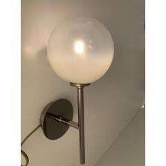  SimoEng Set of Two Contemporary Gradient White Sphere in Black Nikel Wall Sconces - 3634537