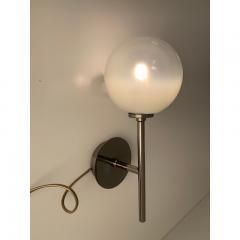  SimoEng Set of Two Contemporary Gradient White Sphere in Black Nikel Wall Sconces - 3634538