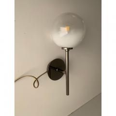  SimoEng Set of Two Contemporary Gradient White Sphere in Black Nikel Wall Sconces - 3634544