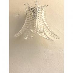  SimoEng Set of Two Contemporary Italian Transparent Felci Murano Glass Wall Sconce - 3677465