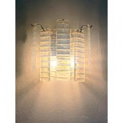  SimoEng Set of Two Contemporary Opalino Strips Listelli Murano Glass Wall Sconces - 3711560