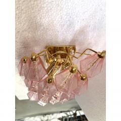  SimoEng Set of Two Contemporary Pink Poliedri Murano Glass Gold 24k Wall Sconces - 4209015