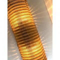  SimoEng Set of Two Contemporary Smoked Diamanted Rectangular Murano Glass Wall Sconces - 3612400