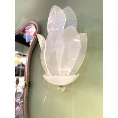  SimoEng Set of Two Contemporary Venetian Sanded Murano Style Glass Floreal Wall Sconces - 4086686