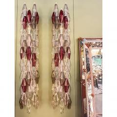 SimoEng Set of Two Contemporary Wall Sconces With Multicolored Poliedri Murano Glass - 4086657
