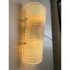  SimoEng Set of Two Crocodile Opalino Murano Glass Wall Sconces - 3660166