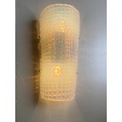  SimoEng Set of Two Crocodile Opalino Murano Glass Wall Sconces - 3660169