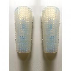  SimoEng Set of Two Crocodile Opalino Murano Glass Wall Sconces - 3660172